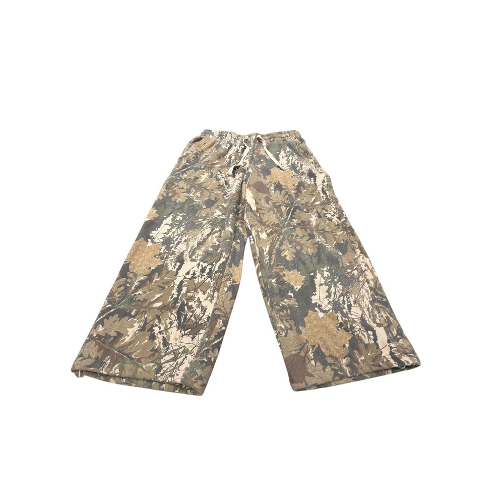 Ninth Hall Sweatpants Mens Medium Camo Wide Leg Bungee Real Tree Fleece Brown - Picture 2 of 11